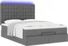 vidaXL Ottoman-Bett mit Matratze & LEDs Dunkelgrau 140x200 Produktbild-Vorschau 6