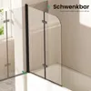 EMKE Duschabtrennung 110x140cm Faltwand für Badewanne Produktbild-Vorschau 3