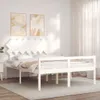 vidaXL Seniorenbett mit Kopfteil 140x200 cm Weiß Massivholz Produktbild-Vorschau 3