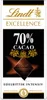 A product shot of a Lindt Excellence 70% Cacao dark chocolate bar. Voir les images du produit