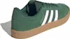 A side view of a green Adidas sneaker with white stripes and a brown sole. Produktbild-Vorschau