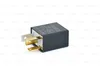 A black Bosch micro-relay with gold-colored pins is shown against a white background. Produktbild-Vorschau