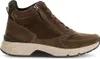 A side view of a brown women's bootie. Voir les images du produit