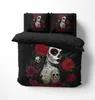 A bedding set with a Day of the Dead theme, featuring a woman with skull makeup and roses. Produktbild-Vorschau