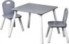 A gray and white children's table and chair set is shown against a white background. Produktbild-Vorschau