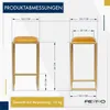 FERRO Chaise de bar 64 cm Or - Jaune - Chaise de bar Voir les images du produit 2
