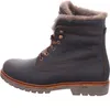 A side view of a brown leather boot with fur lining. Anteprima dell’immagine prodotto