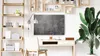 A modern home office setup with a desk, chair, shelving unit, and a large plant. Anteprima dell’immagine prodotto