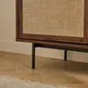 3-türiges Sideboard in Nussbaumoptik mit Stofffronten  B Produktbild-Vorschau 4