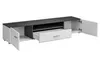 A TV stand with its doors and drawer open, against a white background. Produktbild-Vorschau