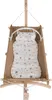 A baby hammock with a mattress and mobile, suspended from a wooden stand. Náhľad obrázku produktu