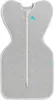A gray swaddle sack for a baby, laid flat against a white background. Produktbild-Vorschau