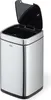 A silver rectangular sensor trash can with its lid open, shown against a white background. Podgląd zdjęcia produktu