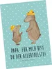 Mr. & Mrs. Panda Postkarte Bären mit Hut - Türkis Pastell - Produktbild-Vorschau 1