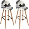 Lot De 2 Tabourets De Bar Patchwork Gris Voir les images du produit 3