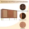 Rattanowa komoda z 2 drzwiami i 3 szufladami, regulowana Podgląd zdjęcia produktu 6