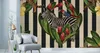 Muralo XXL Vlies FOTOTAPETE Dekorative ZEBRA Blumen Produktbild-Vorschau 3