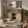 Relaxdays Sideboard mit Schiebetüren, HBT: 80 x 100 x 33 Produktbild-Vorschau 2