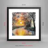 Gerahmtes Poster - Schwarzer Rahmen - Fluss Sonne Bäume - Produktbild-Vorschau 5