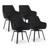 A set of four black swivel dining chairs. Voir les images du produit