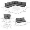 Outsunny 4tlg. Gartenmöbel-Set Balkonmöbel-Set mit Ecksofa Produktbild-Vorschau 3