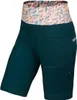 Dunkelgrüne Sansa Shorts von Ocun mit buntem; blätterförmigem Bund; geeignet für Klettern und Bouldern. Náhľad obrázku produktu