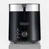 A black toaster with a silver top rim is shown against a white and light gray background. Produktbild-Vorschau