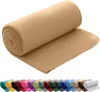 A rolled-up beige fleece blanket is shown diagonally against a white background. Below it, a row of rolled-up blankets in various colors is displayed. Náhľad obrázku produktu