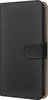A black flip case for a smartphone, shown from the side. Produktbild-Vorschau
