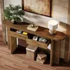 Tribesigns Table console, 160 cm de long, 2 tiroirs Table Voir les images du produit 5