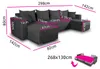 Wohnlandschaft mit Schlaffunktion Beno - U-Form Couch, Produktbild-Vorschau 6