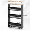 COSTWAY Nischenwagen 13cm breit, 4 Etagen Küchenwagen Produktbild-Vorschau 3