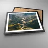 Gerahmtes Poster - Schwarzer Rahmen - Berge Weg Wald - Produktbild-Vorschau 3