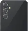 A close-up view of the rear camera module and a portion of the back of a black smartphone. Produktbild-Vorschau