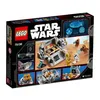 The image shows the back of a LEGO Star Wars Droid Escape Pod set packaging, displaying various features and play scenarios. Podgląd zdjęcia produktu