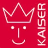 A stylized drawing of a crown and a smiley face with the word "KAISER" written vertically on the right side, all on a red background. Produktbild-Vorschau