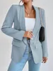 ASKSA Blazer Femme Revers Unicolore Cardigan Casual Manches Voir les images du produit 3