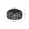 Lindby Deckenleuchte Canyana, schwarz, Rattan, Ø 40 cm Produktbild-Vorschau 6