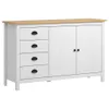 vidaXL Sideboard Hill Blanc 130x40x80 cm Pin massif Voir les images du produit 5