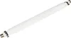 A white coaxial cable adapter with silver connectors on a white background. Produktbild-Vorschau
