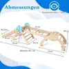 A diagram showing the dimensions of a wooden climbing frame for children. Podgląd zdjęcia produktu