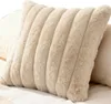 Kissenbezug 45X45 Geprägt Plüsch Dickes Fell Fluffig Beige Produktbild-Vorschau 1