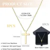 Collana da donna con croce placcata oro 18 carati e catena Anteprima dell’immagine prodotto 2