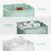 A collage of three recycling bins, each labeled for a different material: glass, paper, and plastic. Produktbild-Vorschau