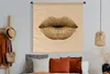 MuchoWow® Wandteppich Wandbehang Lippen - Pastell - Braun Produktbild-Vorschau 4