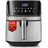 A front-facing studio shot of a silver and black air fryer on a white background. Produktbild-Vorschau