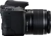Side view of a black Canon EOS 200D camera with an attached lens. Produktbild-Vorschau