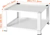 A white metal stand for a washing machine or dryer, with dimensions indicated. Voir les images du produit