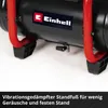 Close-up of the base of an Einhell air compressor, showing its vibration-dampening feet and the Einhell logo. Anteprima dell’immagine prodotto