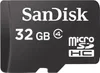 A close-up shot of a SanDisk MicroSDHC card. Podgląd zdjęcia produktu